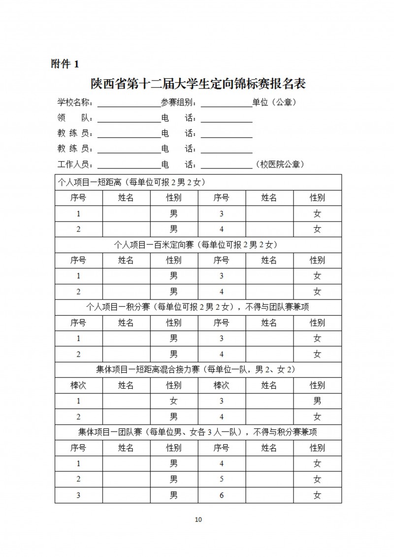 关于举办2023年陕西省第十二届大学生定向锦标赛的通知_11