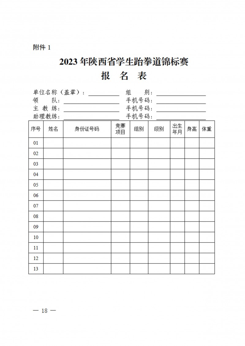 关于举办2023年陕西省学生跆拳道锦标赛的通知（40号）_18